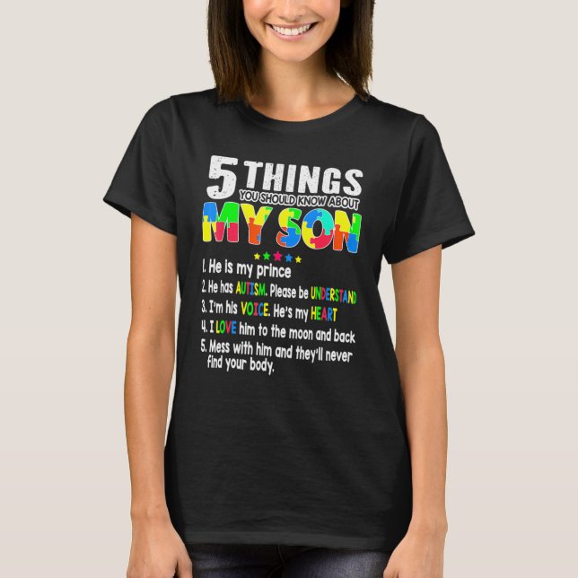 Autism Awareness Support Autism Son Kids för Mamma T Shirt (Framsida)