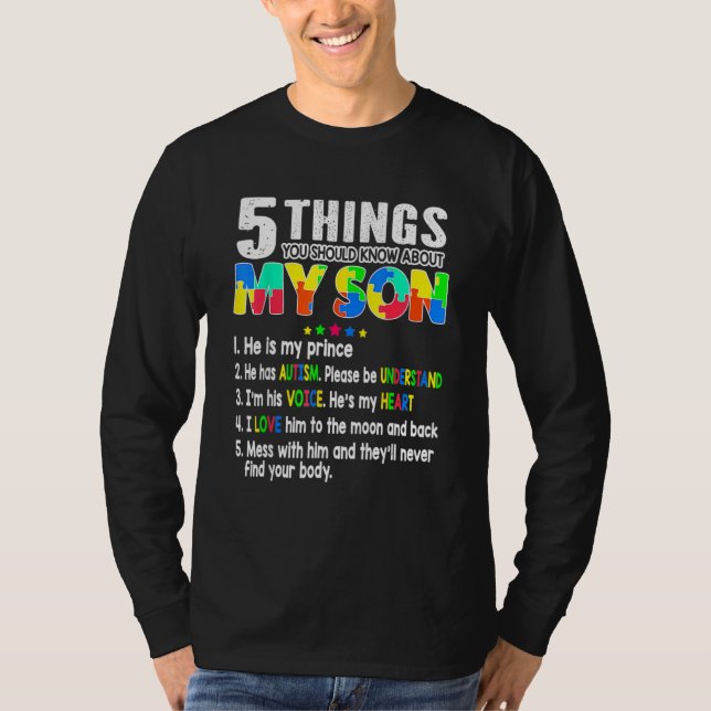 Autism Awareness Support Autism Son Kids för Mamma T Shirt (Framsida)