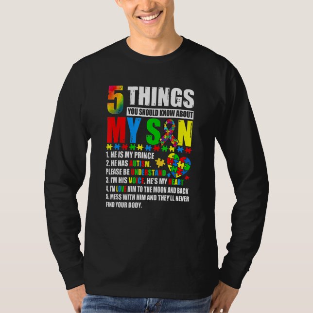 Autism Awareness Support Autism Son Kids för Mamma T Shirt (Framsida)