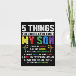 Autism Awareness Support Autistic Child Son Kids F Kort