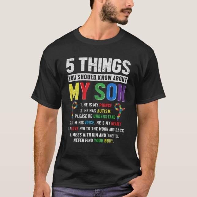 Autism Awareness Support Autistic Child Son Kids f T Shirt (Framsida)