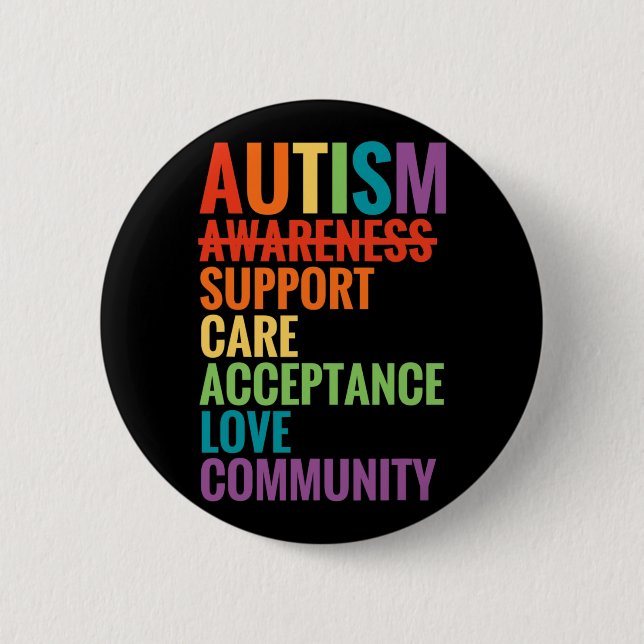 Autism Awareness Support Care Acceptance Ally Gift Knapp (Framsida)