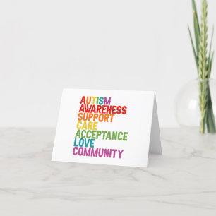 Autism Awareness Support Care Acceptance Ally Gift Tack Kort