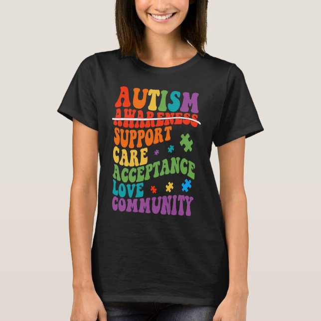 Autism Awareness Support Care Acceptance Ally Groo T Shirt (Framsida)