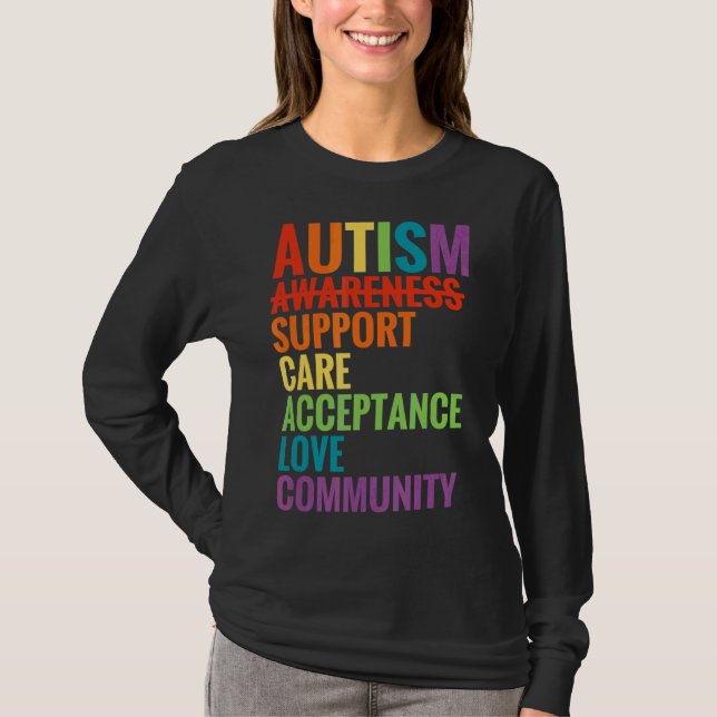 Autism Awareness Support Care Acceptance Ally T Shirt (Framsida)