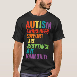 Autism Awareness Support Care Acceptance Ally T Shirt