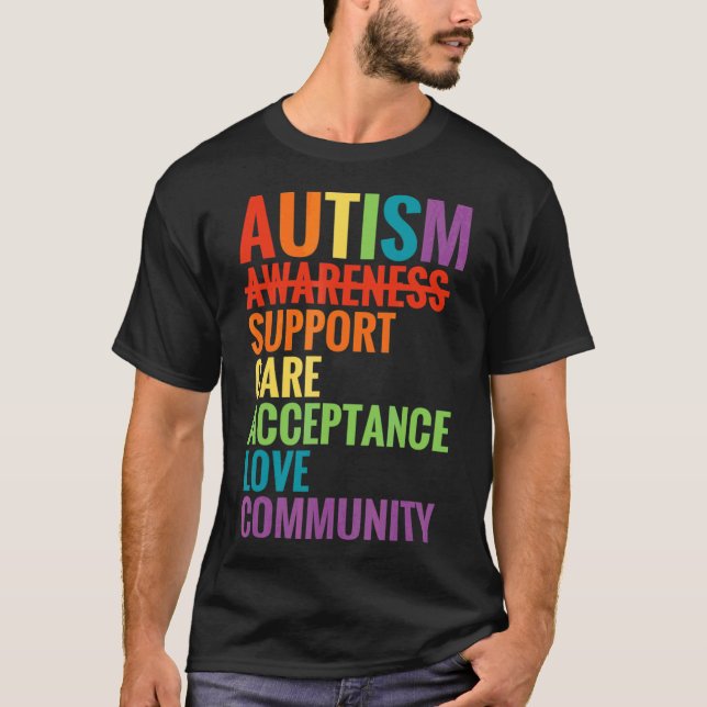 Autism Awareness Support Care Acceptance Ally T Shirt (Framsida)