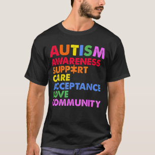Autism Awareness Support Care Acceptance Kärlek Co T Shirt