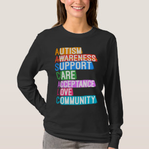 Autism Awareness Support Care Acceptance Kärlek Co T Shirt