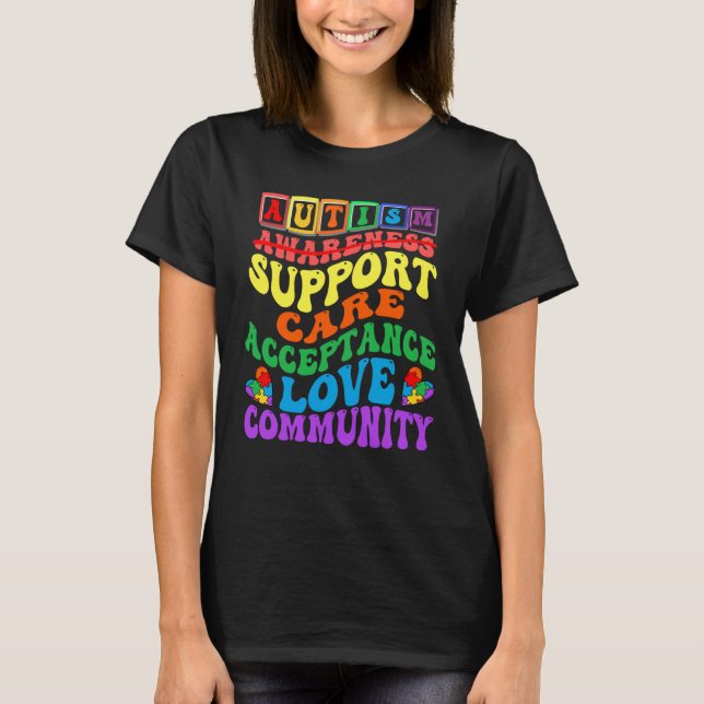 Autism Awareness Support for Kids Boys Women & men T Shirt (Framsida)