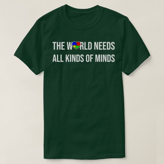 Autism Awareness Support Gift World behöver allt s T Shirt (Design framsida)
