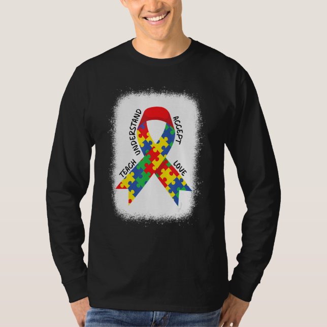 Autism Awareness Teacher Teach Accept Understand L T Shirt (Framsida)