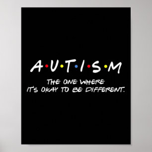 Autism Awareness the one where it's Ok to be Dif Poster