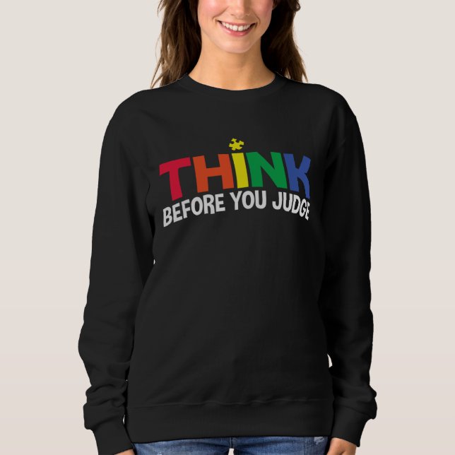 Autism Awareness Think Before You Judge Support Au T Shirt (Framsida)