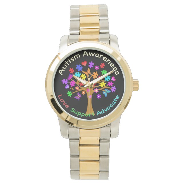 Autism Awareness Träd Armbandsur (Framsida)