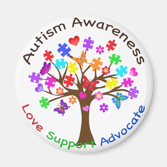 Autism Awareness Träd Magnet (Framsidan)