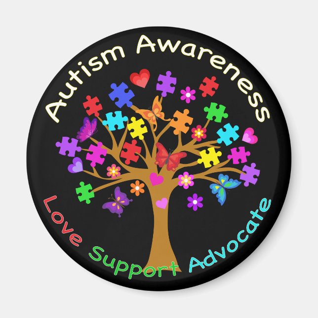 Autism Awareness Träd Magnet (Framsidan)
