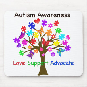 Autism Awareness Träd Musmatta