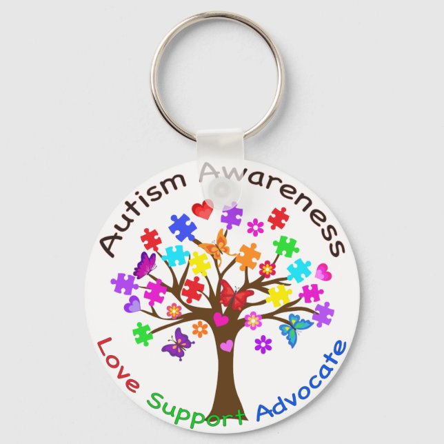 Autism Awareness Träd Nyckelring (Framsida)