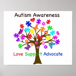 Autism Awareness Träd Poster