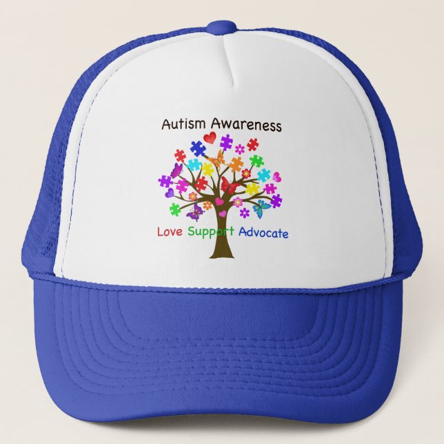 Autism Awareness Träd Truckerkeps (Framsida)