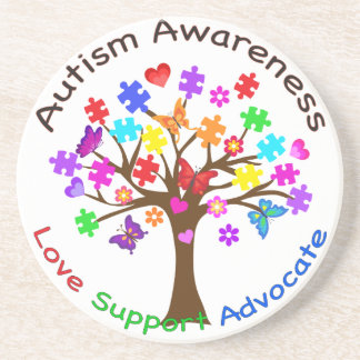 Autism Awareness Träd Underlägg Sandsten