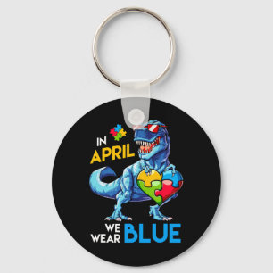 Autism Awareness Trex Dino Dinosaur Dinosaurus Wea Nyckelring