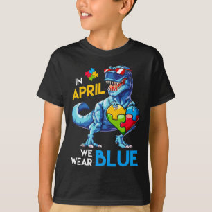 Autism Awareness Trex Dino Dinosaur Dinosaurus Wea T Shirt
