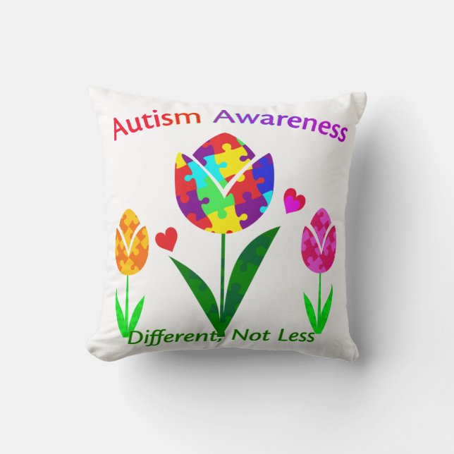 Autism Awareness Tulip Kudde (Framsida)