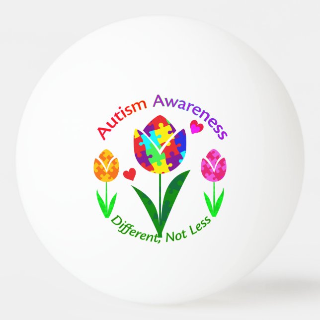 Autism Awareness Tulip Pingisboll (Framsidan)