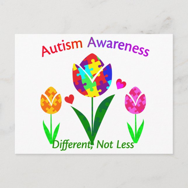 Autism Awareness Tulip Vykort (Framsida)