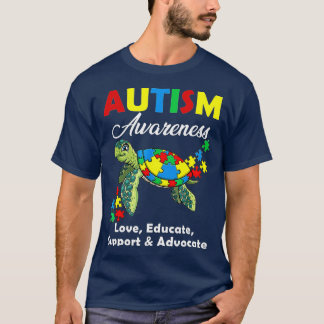 Autism Awareness Turtles Puzzle Mamma Support Auti T Shirt