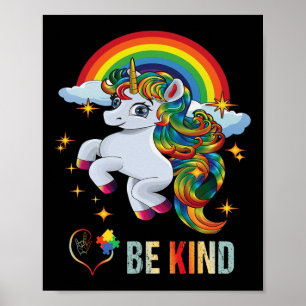 Autism Awareness Unicorn be like Asl Kärlek Sign L Poster