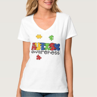 Autism Awareness V-Nacke T-shirt