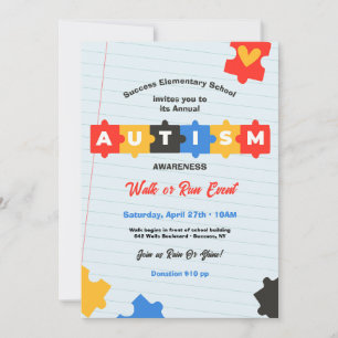 Autism Awareness Walk-inbjudan Inbjudningar