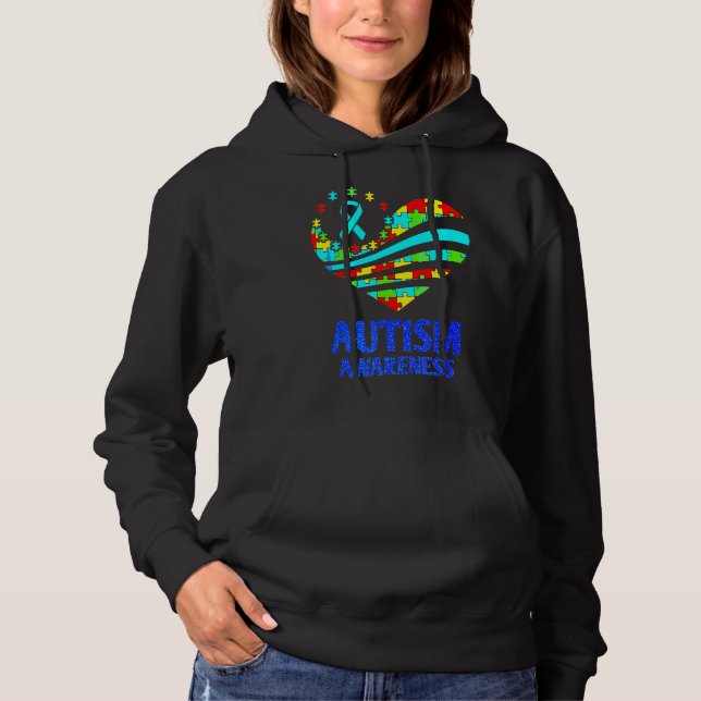 Autism Awareness Women H Eart Su Pport Autistic Mo T Shirt (Framsida)
