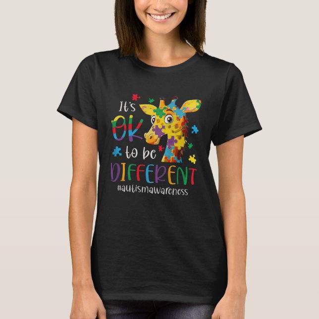 Autism Awareness  Women Kid Its Ok To Be Different T Shirt (Framsida)