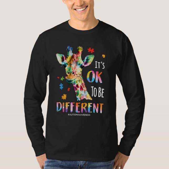 Autism Awareness Women Kid Its Ok To Be Different  T Shirt (Framsida)