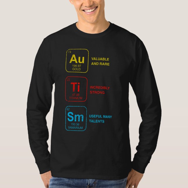 Autism Awareness Women Men Kids Elements Periodic  T Shirt (Framsida)