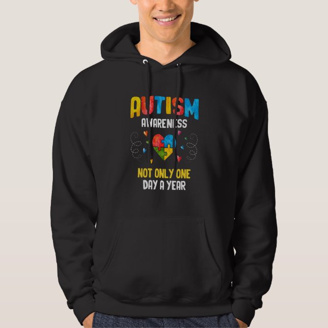 Autism Awareness  Women Support Asperger Men Autis Hoodie (Framsida)