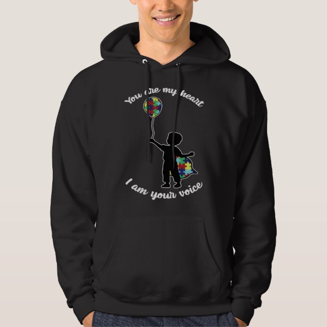 Autism Awareness You Are My Heart I Am Your Voice Hoodie (Framsida)