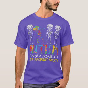 Autism Awerness Skeleton Dabbing Autistic  T Shirt