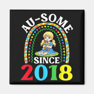 Autism Awesome Ausome Sedan 2018 Medvetenhet 8:e f Magnet