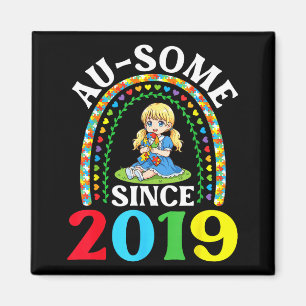 Autism Awesome Ausome Sedan 2019 Medvetenhet 7:e F Magnet