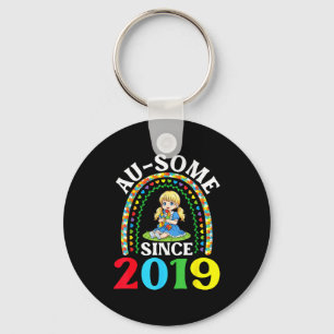 Autism Awesome Ausome Sedan 2019 Medvetenhet 7:e F Nyckelring