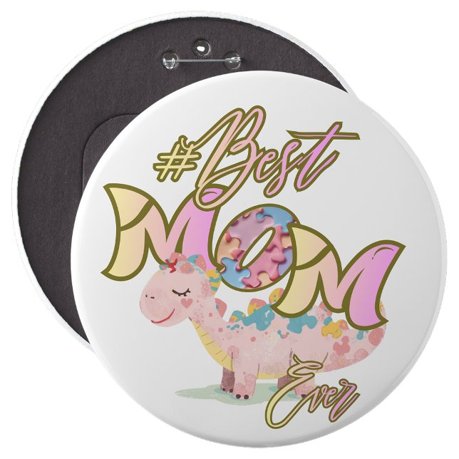 Autism Bästa Mamma Någonsin Pin Knapp (Autism Best Mom Ever Pin Button)