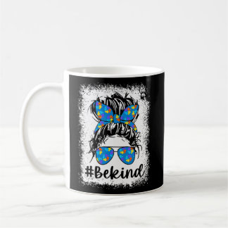 Autism be snäll Messy Bun Mamma Life Heart Puzzle Kaffemugg