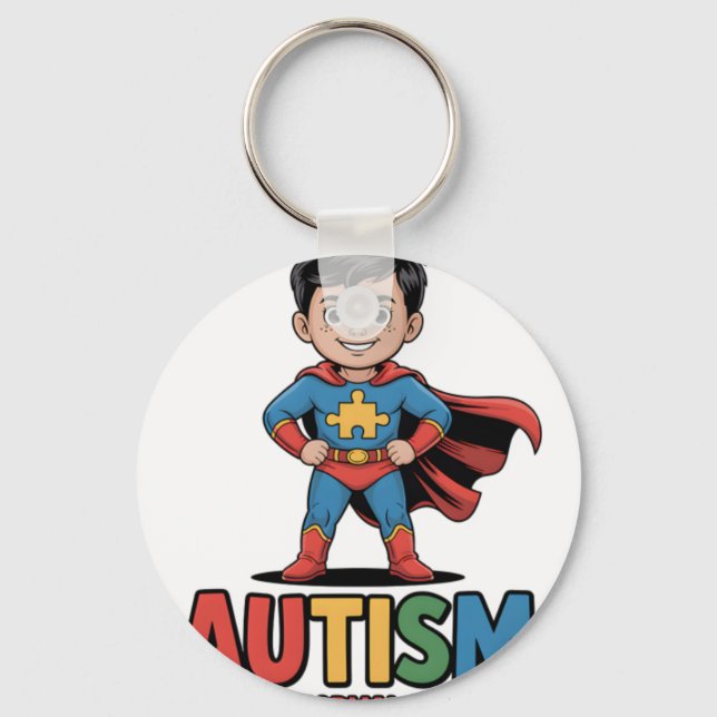 Autism Because Normal Is Boring Superhero Kid Auti Nyckelring (Framsida)
