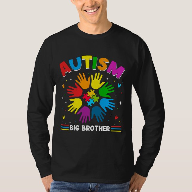 Autism Big Brother Kärlek Autism Awareness Family  T Shirt (Framsida)