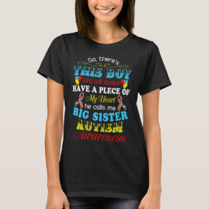 Autism Big Sister Brother Kärlek Quote Autism Awar T Shirt
